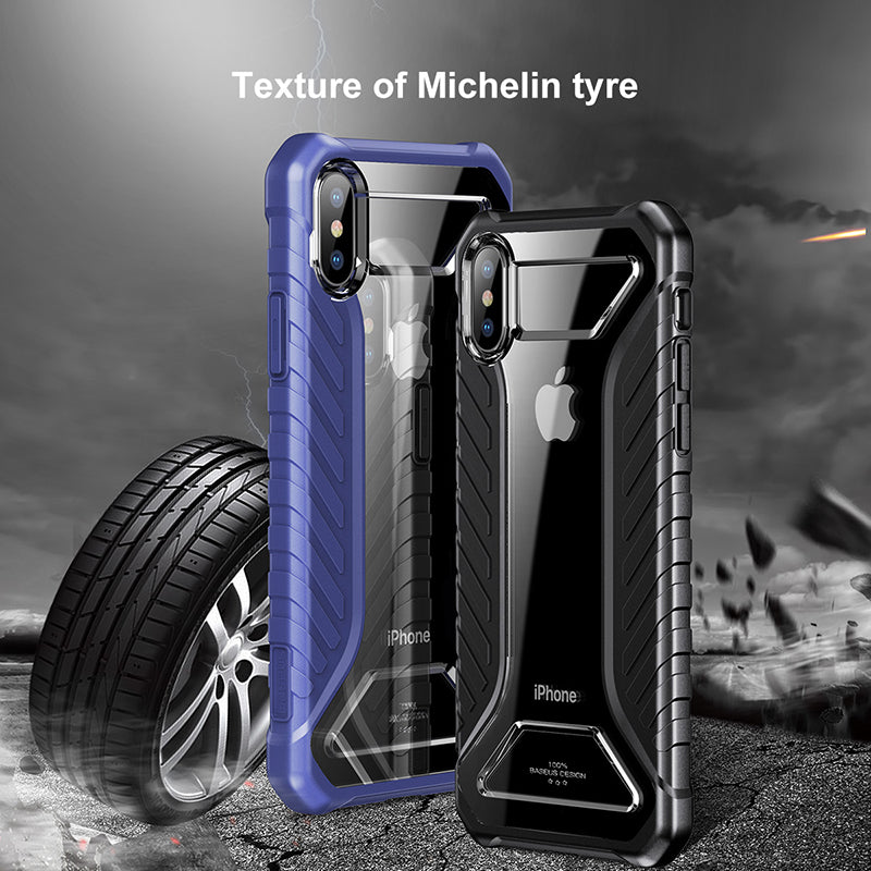 Michelin من باسيوس جراب مضاد للصدمات ايفون Xs | X ازرق