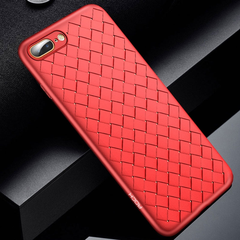 Ultrathin Weave Series Case By Rock with Flexible &amp; Soft TPU Material Anti Scratch &amp; Fingerprint iPhone 8P | 7P - Red