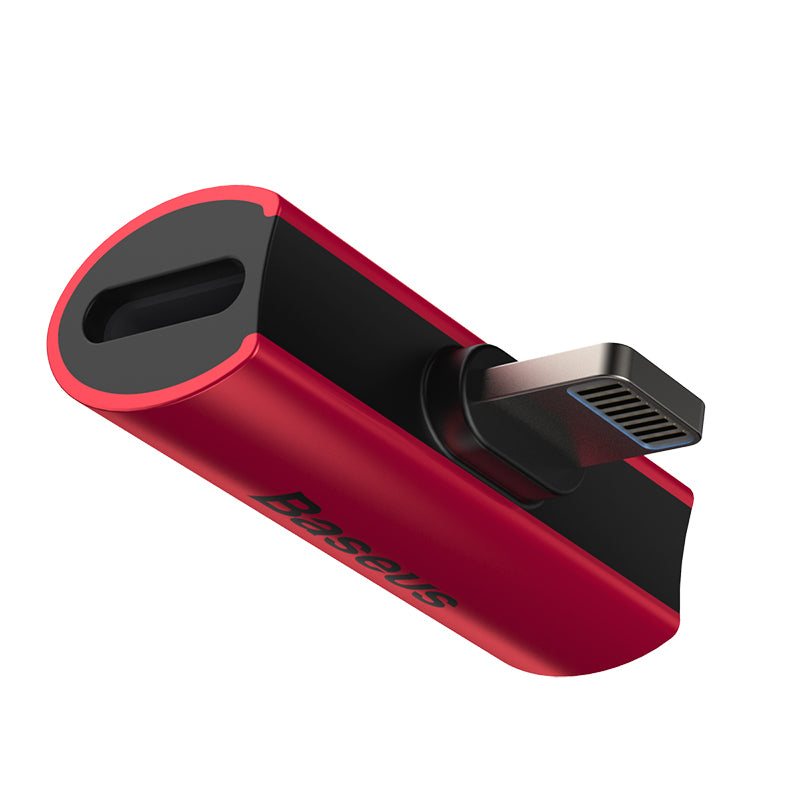 Baseus L46 iPhone Converter to Dual iP Female Adapter Red
