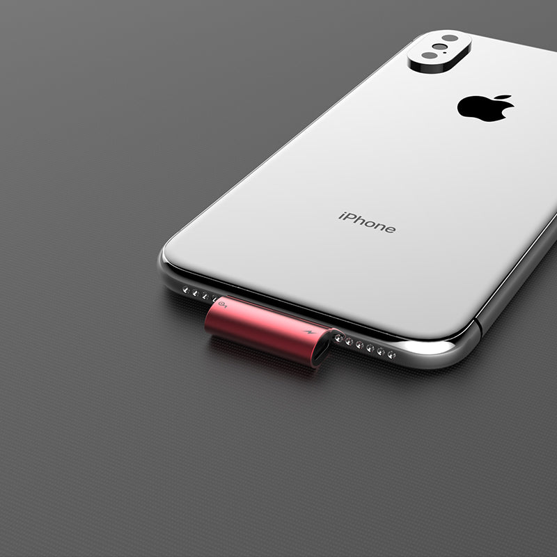 Baseus L46 iPhone Converter to Dual iP Female Adapter Red