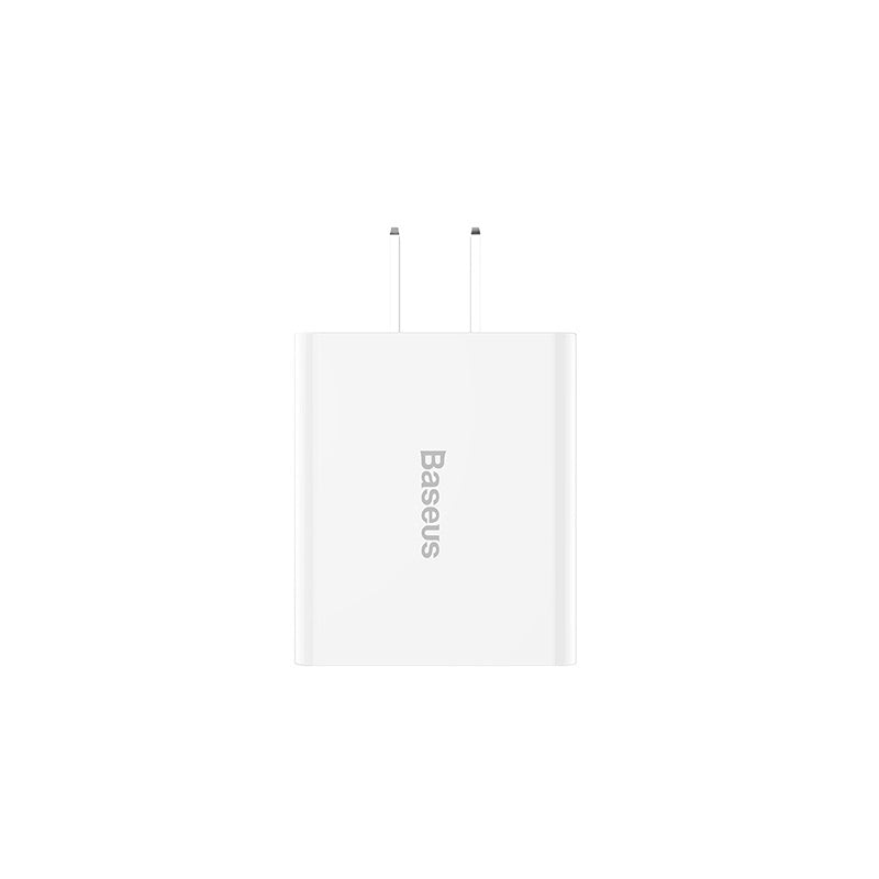 Baseus Speed Mini Dual USB Charger White + Magnetic Cable For iPhone