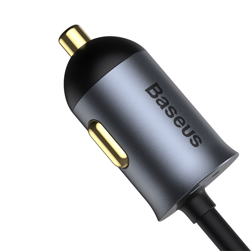 Baseus Share Together PPS multi-port Fast charging car charger with extension cord 120W 2U+2C Gray