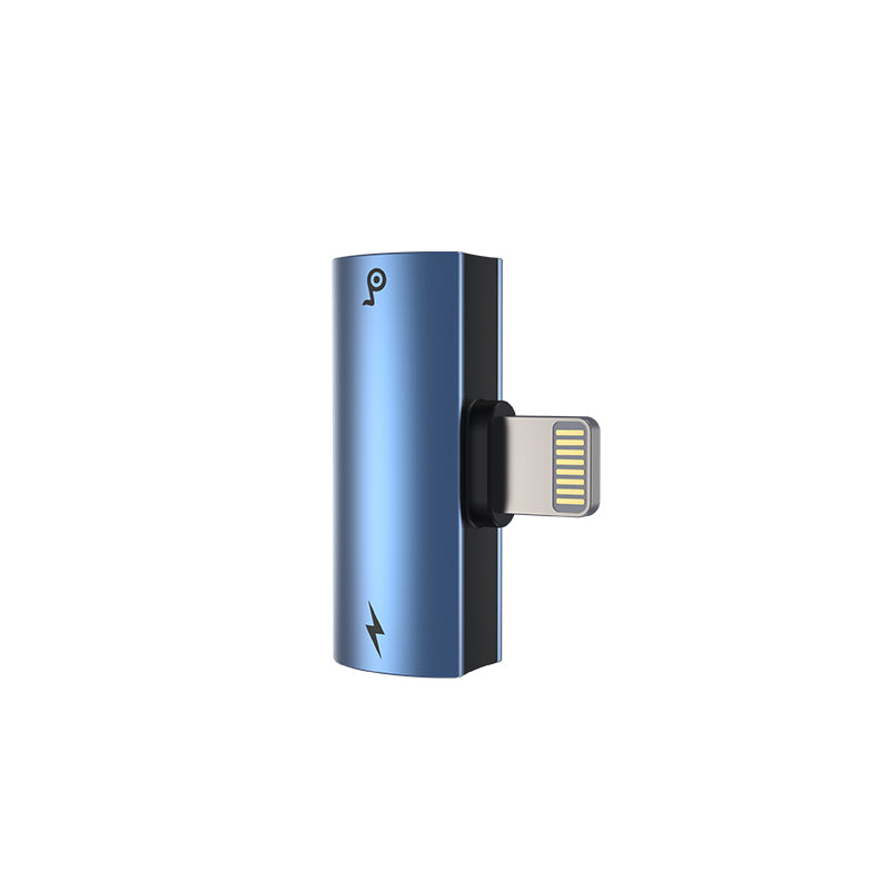 Baseus L46 iPhone Converter to Dual iP Female Adapter Blue
