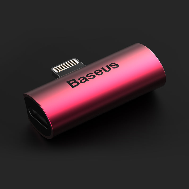 Baseus L46 iPhone Converter to Dual iP Female Adapter Red