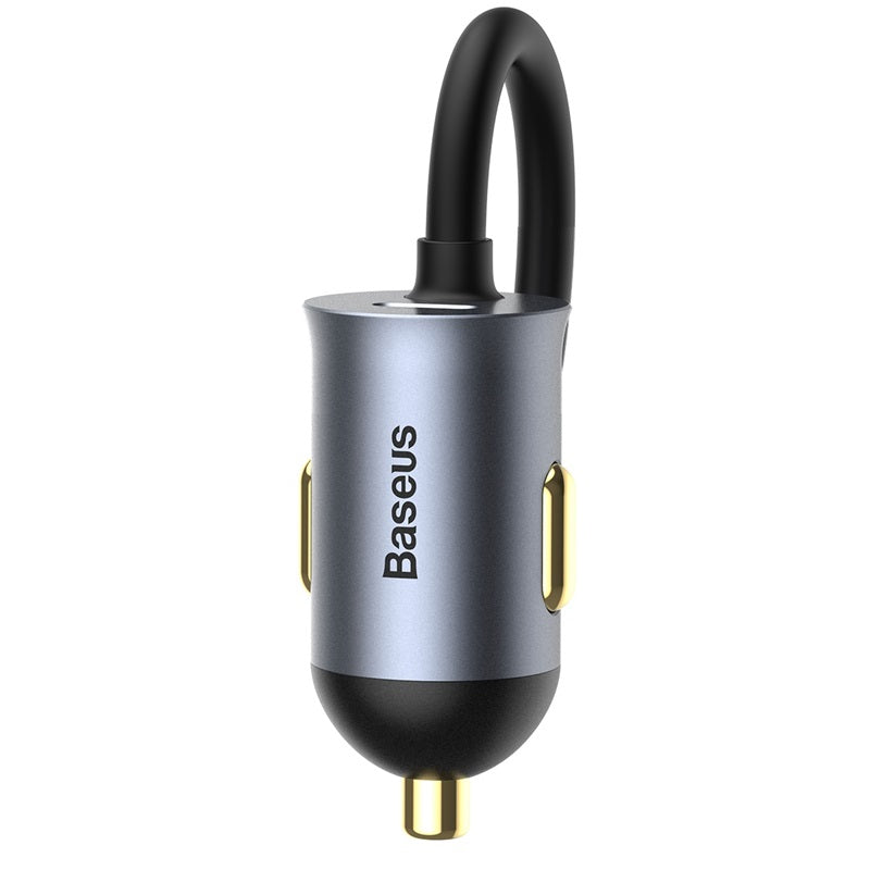 Baseus Share Together PPS multi-port Fast charging car charger with extension cord 120W 2U+2C Gray