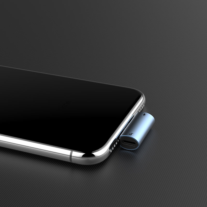 Baseus L46 iPhone Converter to Dual iP Female Adapter Blue