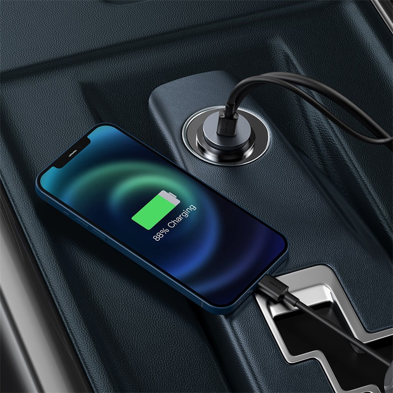 Baseus Share Together PPS multi-port Fast charging car charger with extension cord 120W 2U+2C Gray