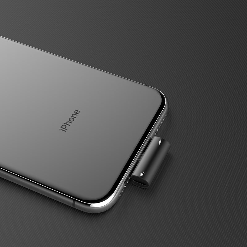 Baseus L46 iPhone Converter to Dual iP Female Adapter Black