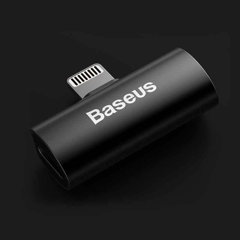Baseus L46 iPhone Converter to Dual iP Female Adapter Black
