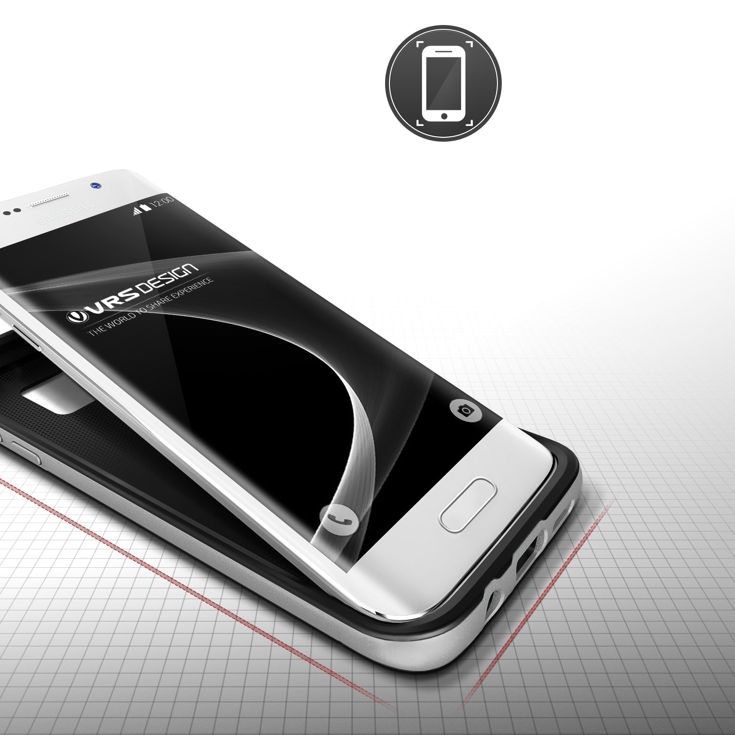 High Pro Shield Series Original From VRS Design Anti-shocks Case For S7 Edge Black / Silver