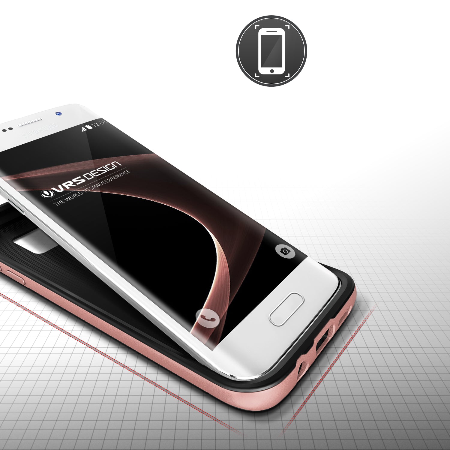 High Pro Shield Series Original From VRS Design Anti-shocks Case For S7 Edge Black / Rose