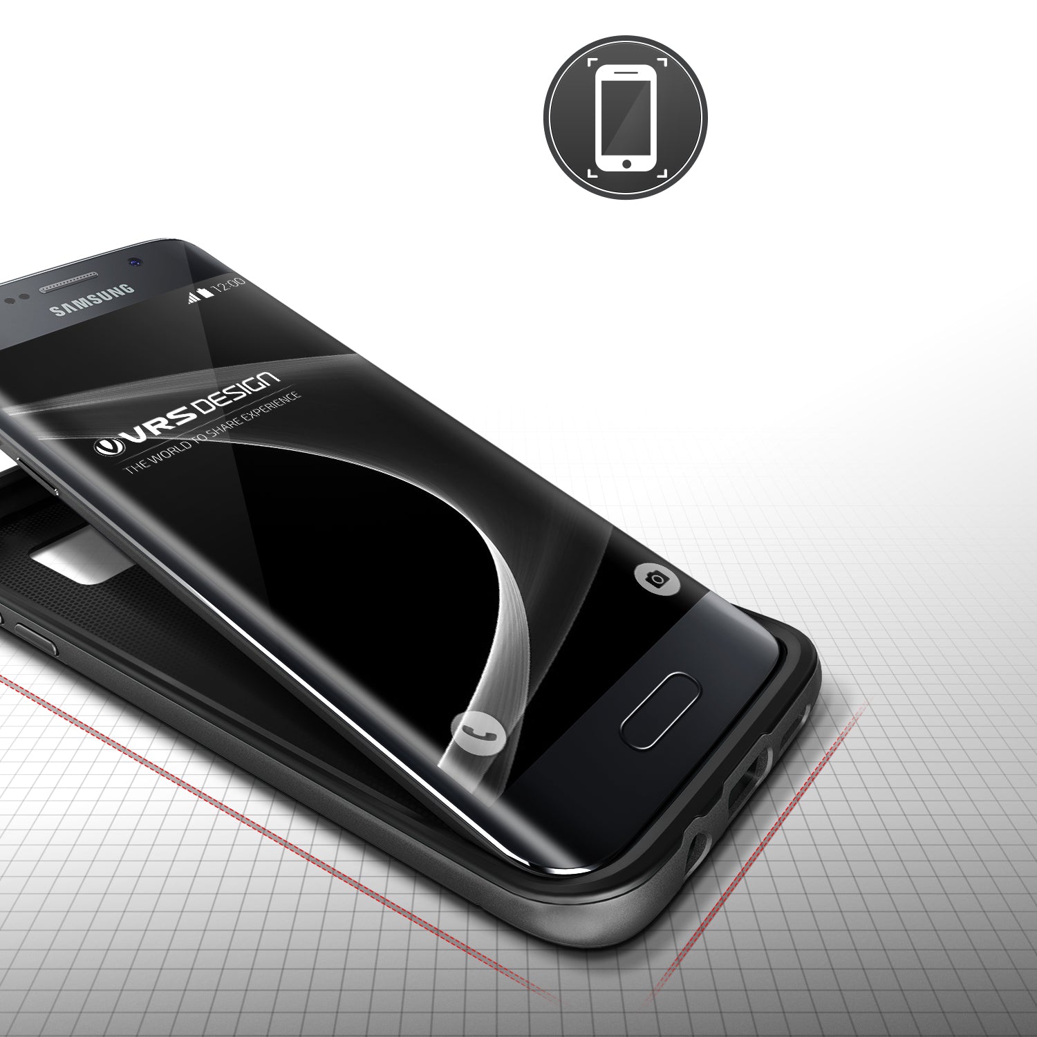 High Pro Shield Series Original From VRS Design Anti-shocks Case For S7 Edge Black / Gray