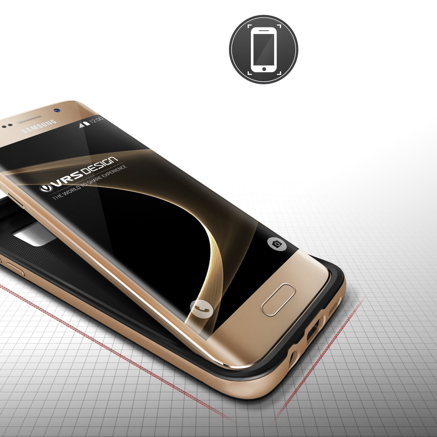 High Pro Shield Series Original From VRS Design Anti-shocks Case For S7 Edge Black / Gold