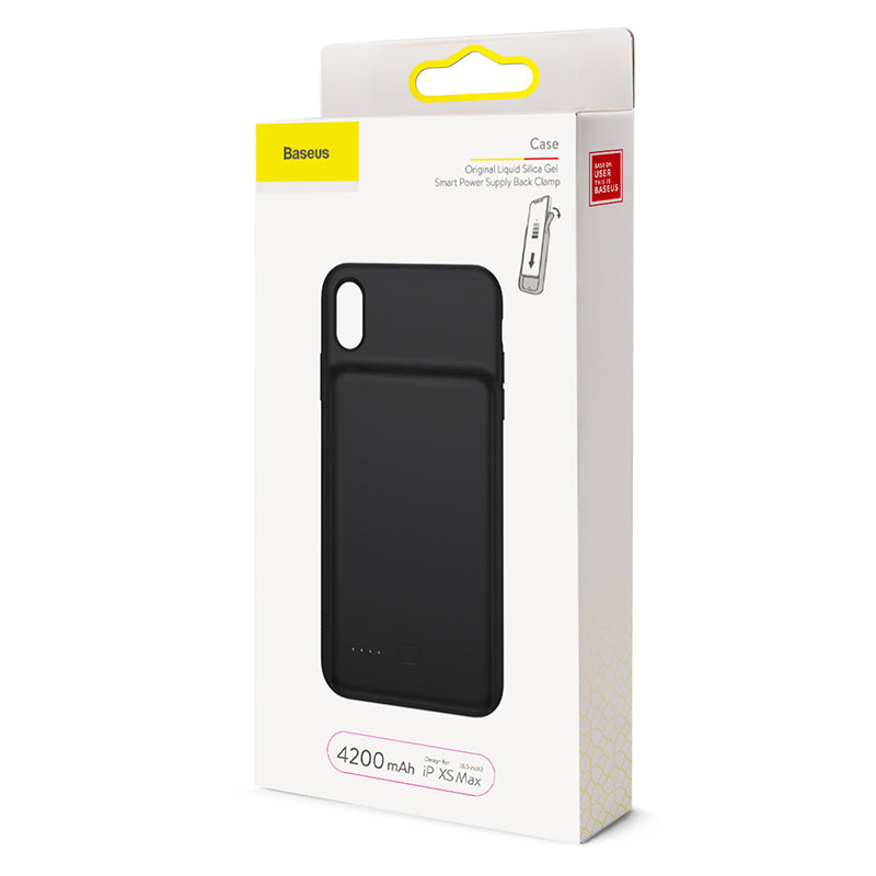 Baseus Liquid Silicone Smart Power Case 4200mAh For iPXs Max 6.5 Black