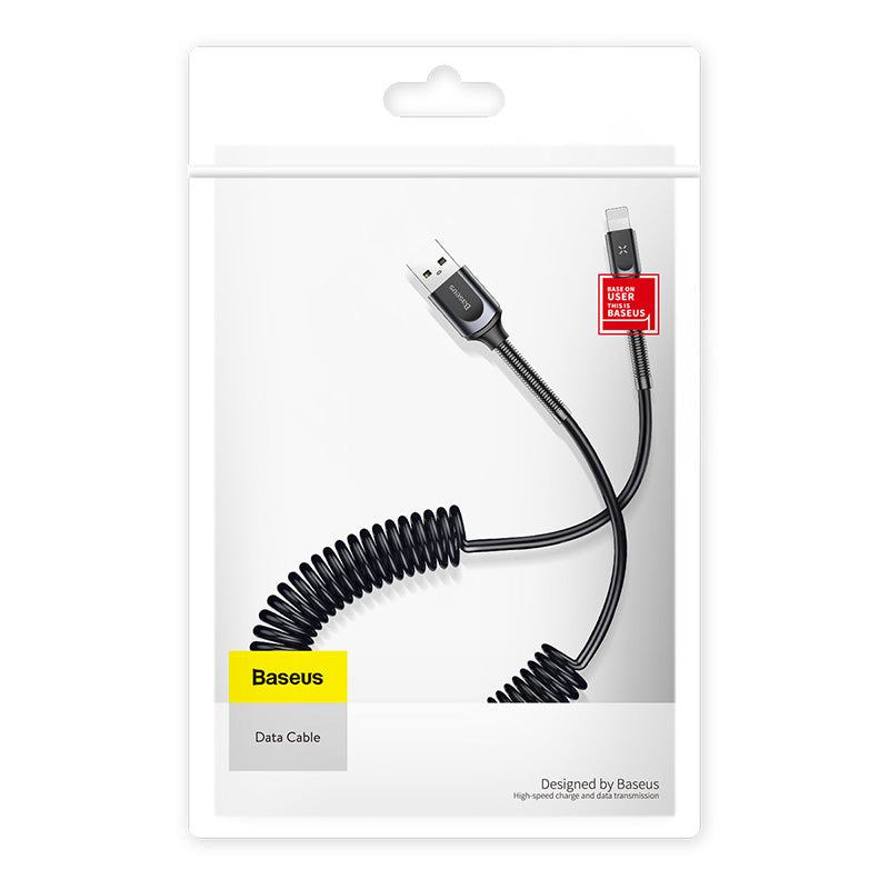 Spring By Baseus Flexible &amp; Space Saving Cable For iP 1.2m Black/Gold