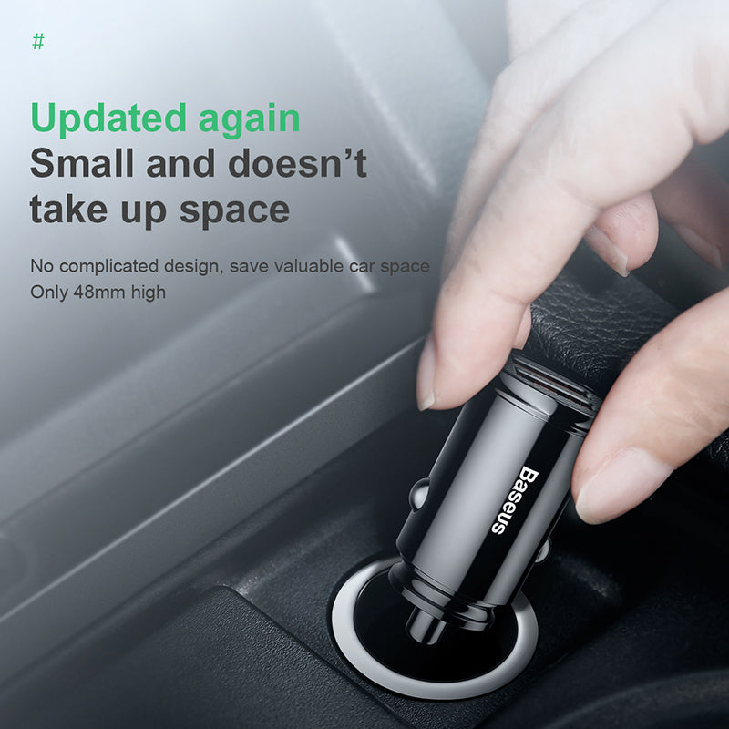 Baseus Circular Car Adapter Dual USB Quick Charge 3.0 (30W)