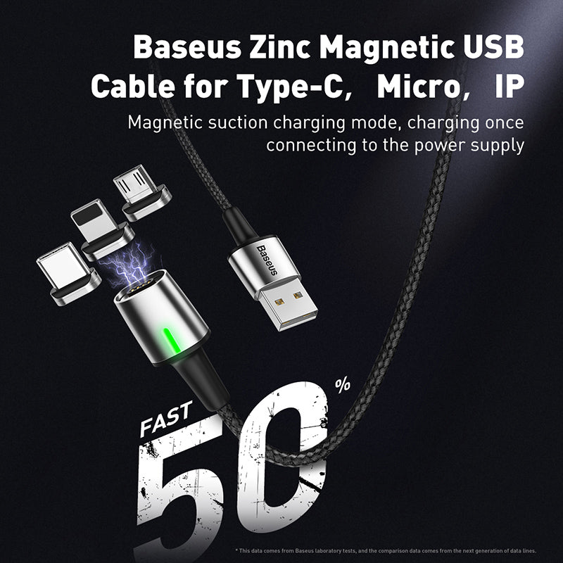 Baseus Zinc Magnetic Cable With Lamp USB For Type-C 1m Red