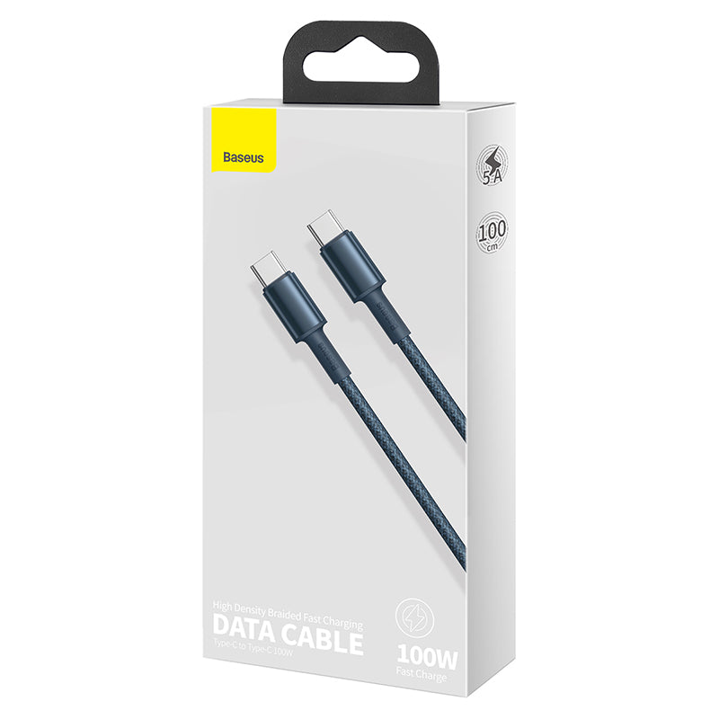 Baseus High Density Braided Fast Cable Type-C to C 100W 1m - Blue