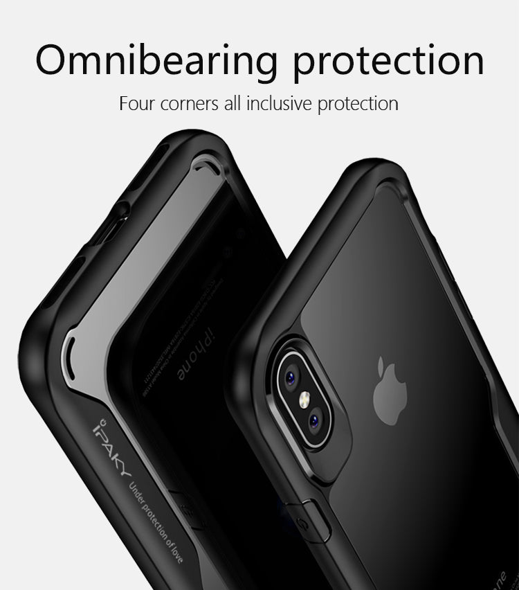 Bumper TPU By iPaky Transparent Protective Case For iPhone X - Black