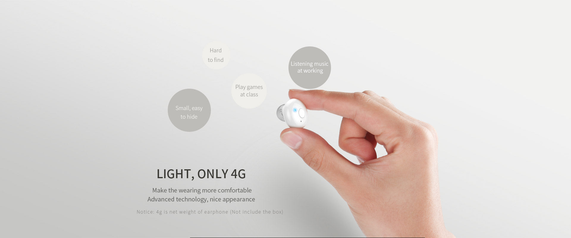 E20 من جيروم سماعات بدون اسلاك مع امكانية اجراء مكالمات و وحدة شحن 2200mAh ابيض