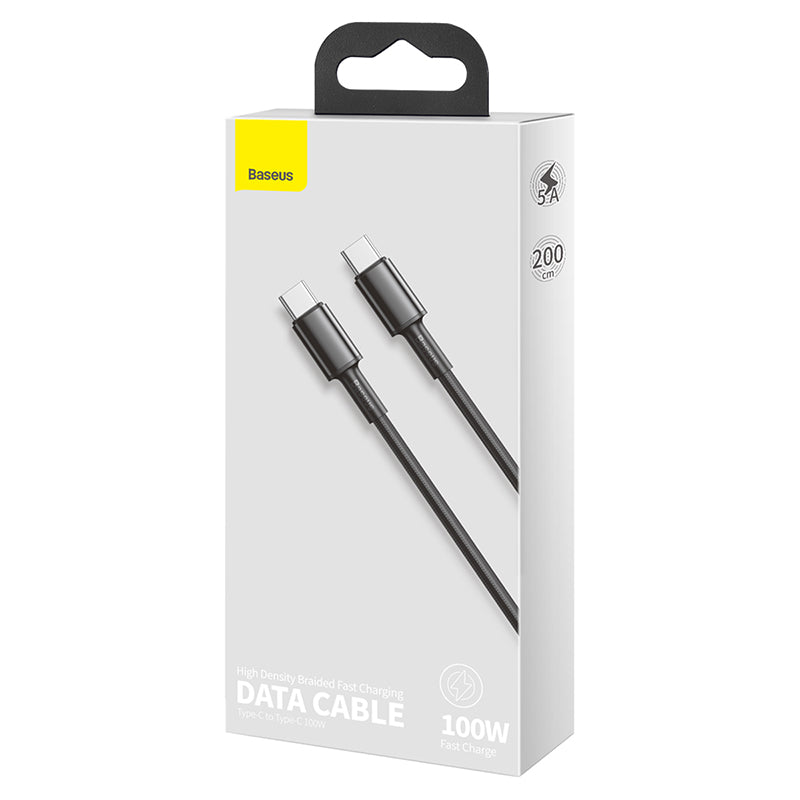 Baseus High Density Braided Fast Cable Type-C to C 100W 2m - Black