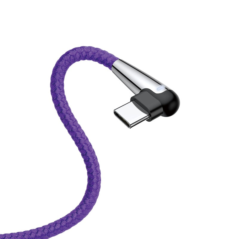 Baseus Sharp-Bird Type-C Cable With 90 Degree Bend, QC3.0 | Purple