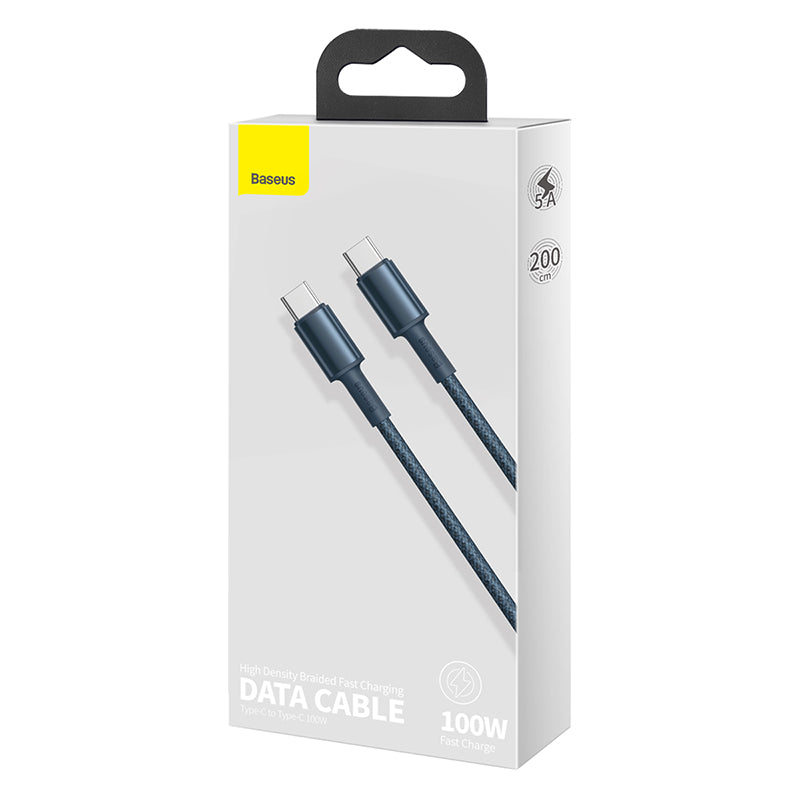 Baseus High Density Braided Fast Cable Type-C to C 100W 2m -Blue
