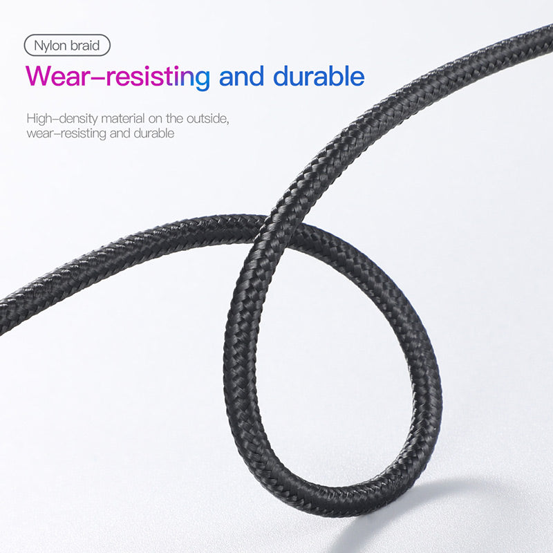 Black illuminated nylon cut-resistant horizontal cable by Smartkoshk, designed for durability and safety.