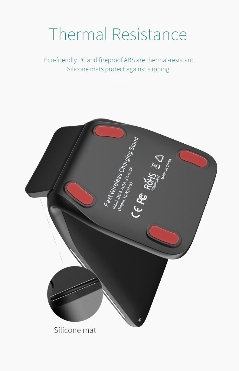 W3 Fast Wireless Charger By Rock QI Wireless Charging Phone Stand