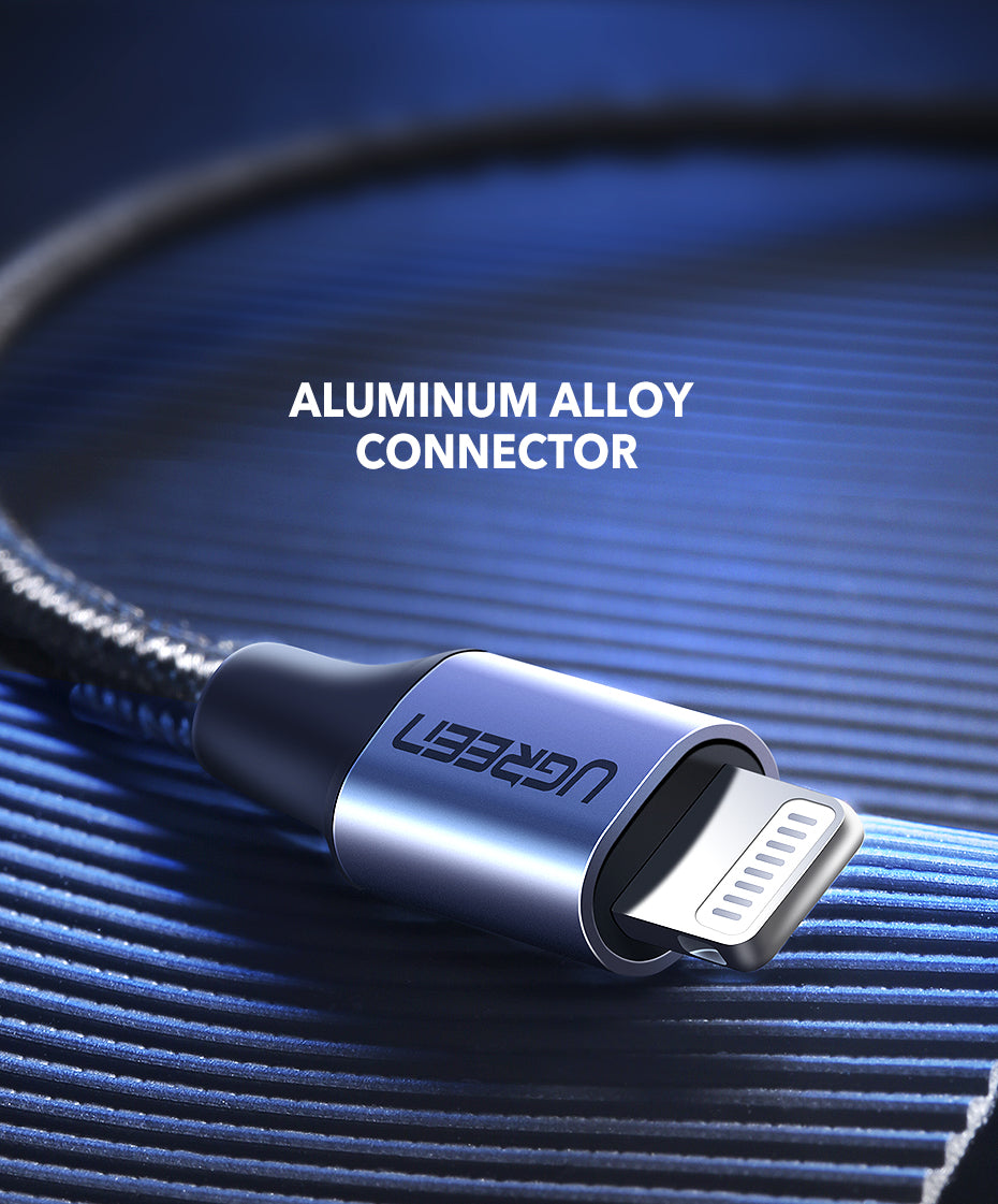 Nylon PD Anti Cut MFI Certified Lightning To Type-c By Ugreen Black