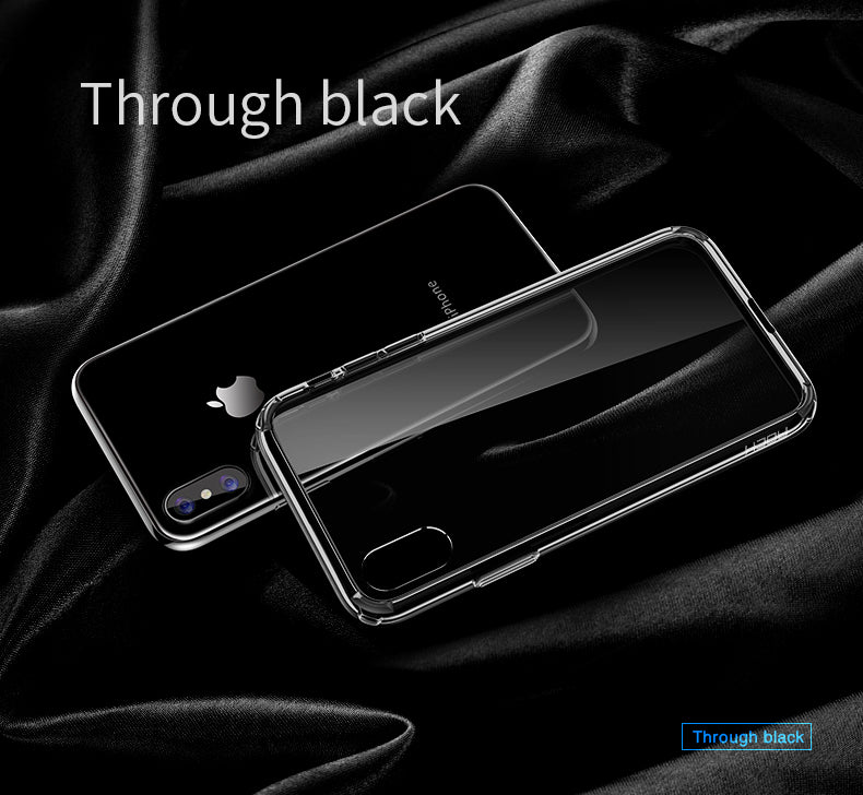 Pure Series By Rock Hard Back Case Bumper For iPhone X - Black Crystal frame