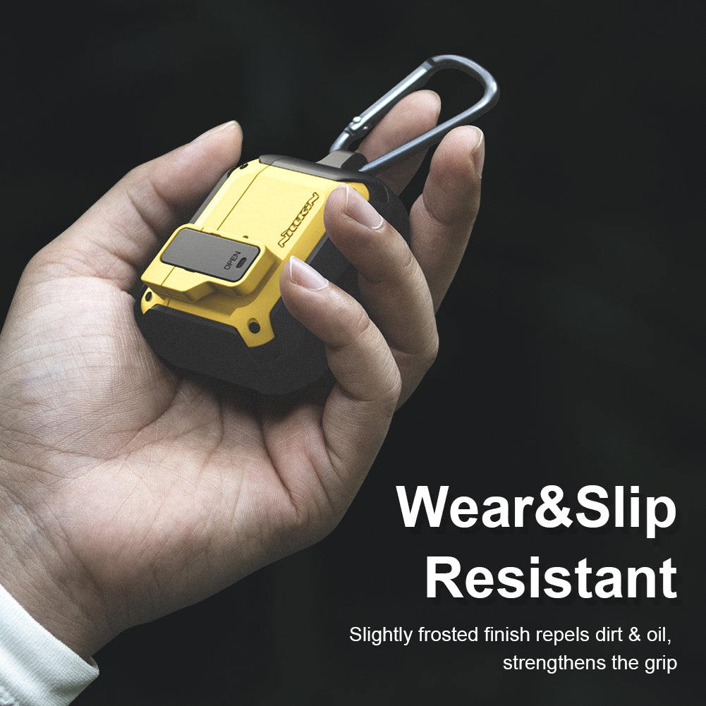 Nillkin Bounce case for AirPods 3, anti-shock protective cover with a sleek design and hock attachment for secure fit.