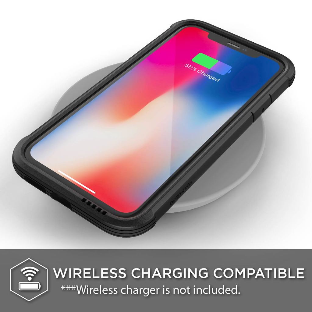 X-Doria Defense Shield iPhone Xr case in black, showcasing anti-shock design and rugged protection features.