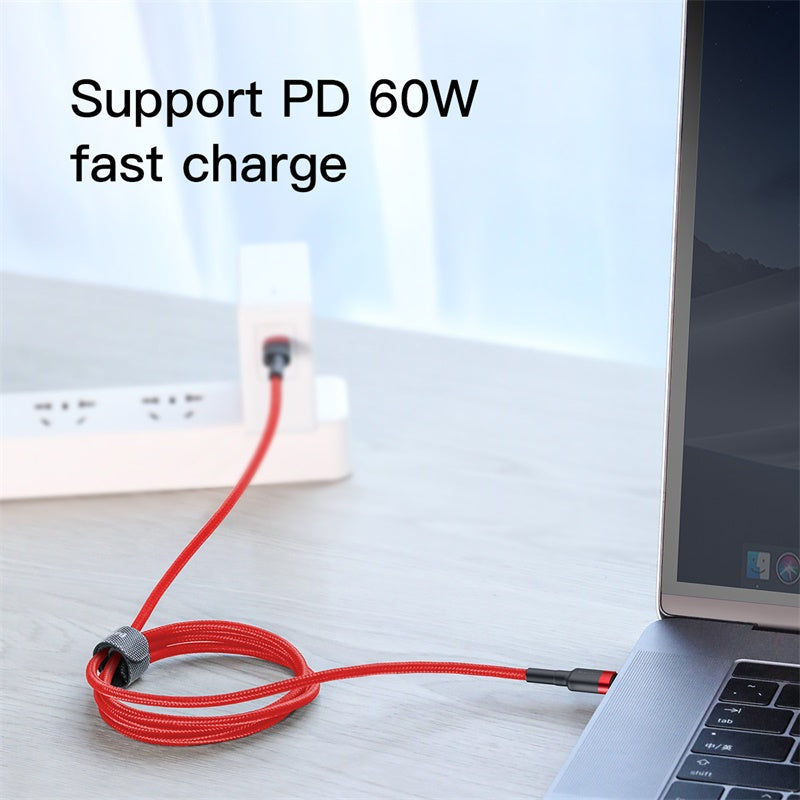 Baseus Cafule PD 60W flash charging For Type-C to C cable Red