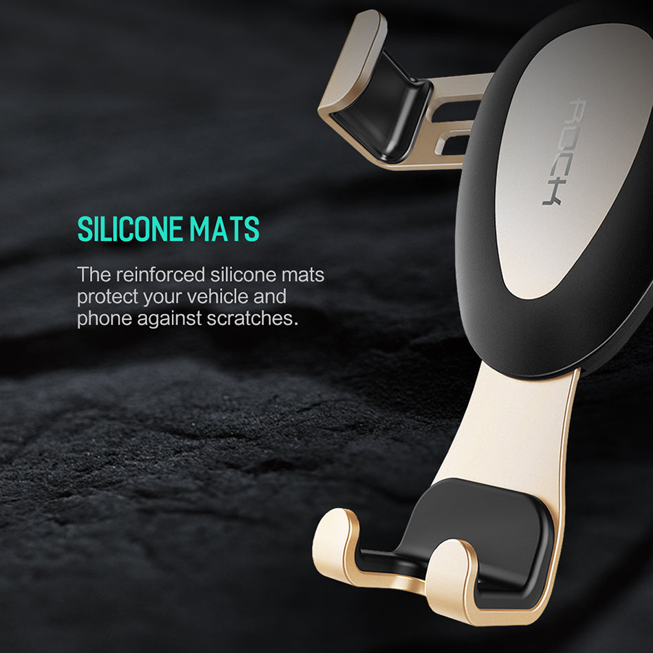 Gravity By Rock High Quality Metal Car Phone Holder Silver