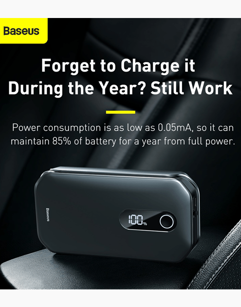 Baseus Super Energy Pro Car Jump Starter（12000mAh,5V/3A，Paak current1000A）- Black