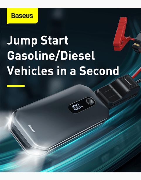 Baseus Super Energy Pro Car Jump Starter（12000mAh,5V/3A，Paak current1000A）- Black