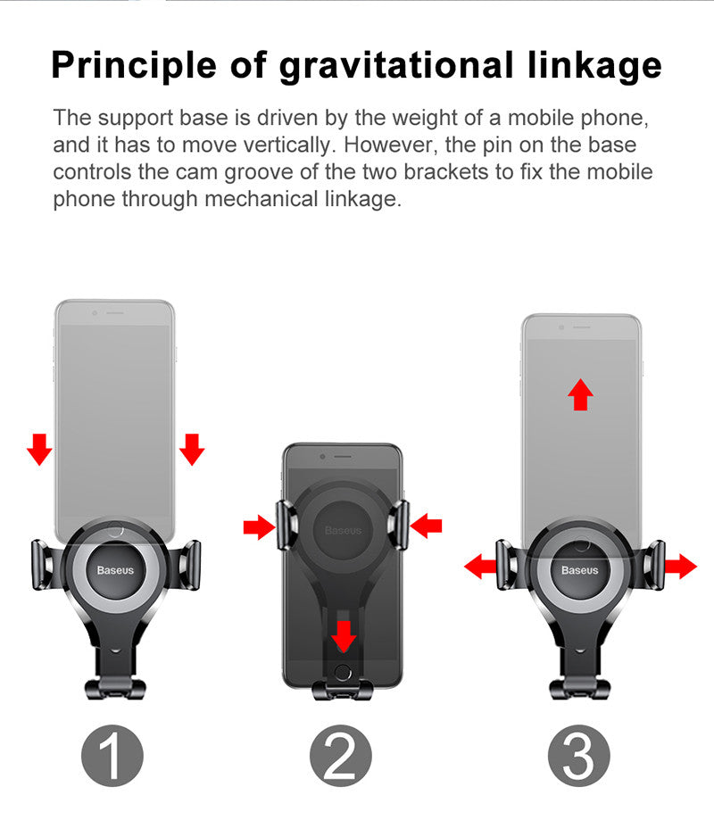 Baseus Osculum Type Gravity Car Mount Black/Silver