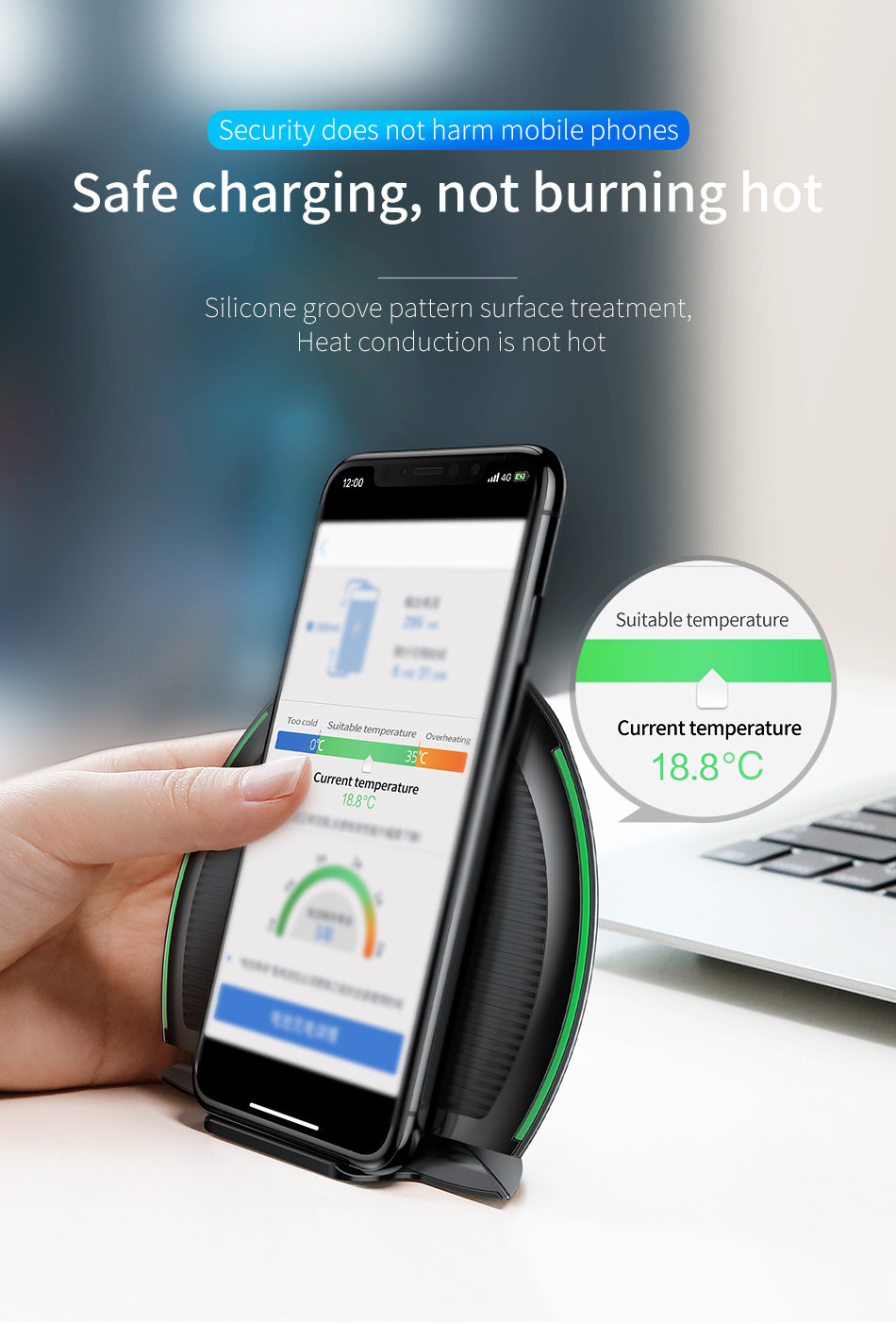 Collapsible Qi Wireless Charger By Baseus Multifunction Fast Wireless Charging Black