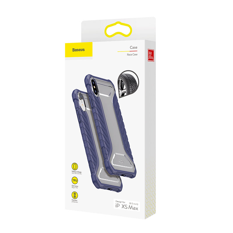 Blue Michelin iPhone Xs Max protective case by Smartkoshk with shock-absorbing features and precise cutouts for buttons and camera.