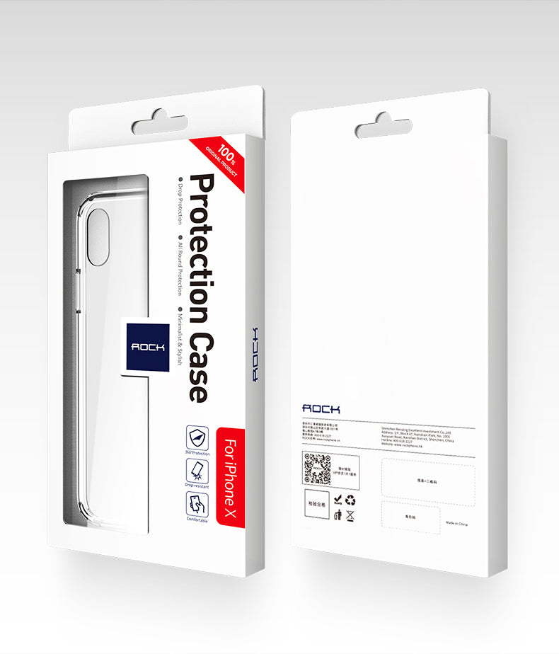 Pure Series By Rock Hard Back Case Bumper For iPhone X - Black Crystal frame