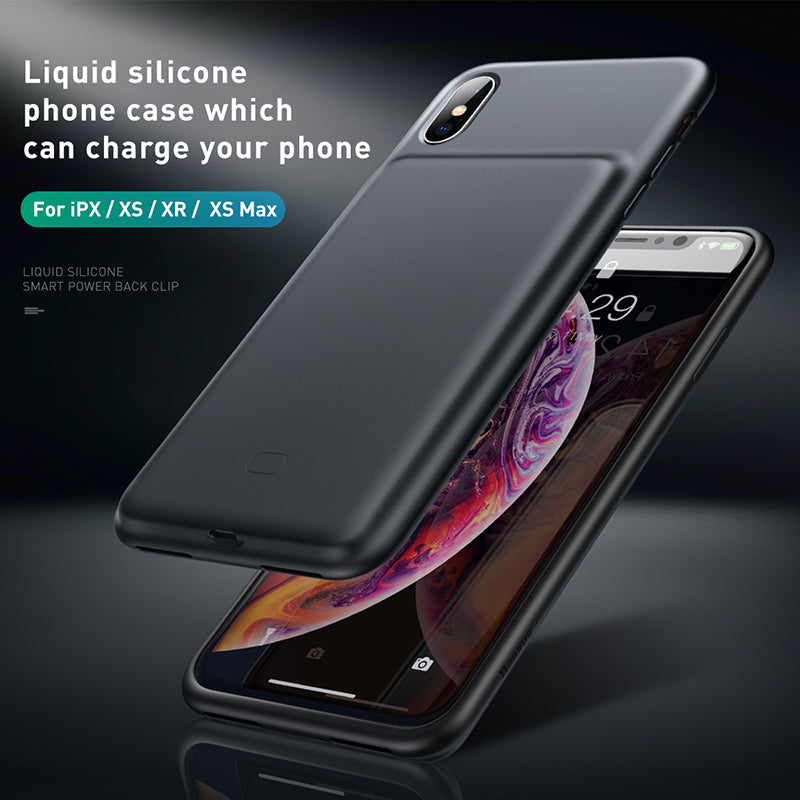 Baseus Liquid Silicone Smart Power Case 3300mAh For iPX/XS 5.8 Black