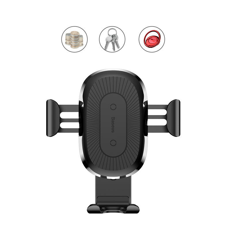 Gravity Car Mount Wireless Charger [ Fast Charging ] By Baseus Silver/Black