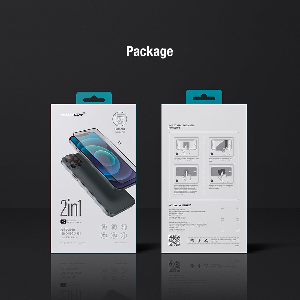 Nillkin 2-in-1 HD Full Screen Tempered 0.33mm, Front & Camera Protective iPhone 13 - 13 Pro