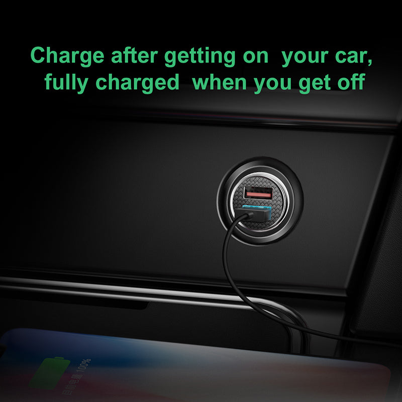 Baseus Circular Car Adapter Dual USB Quick Charge 3.0 (30W)