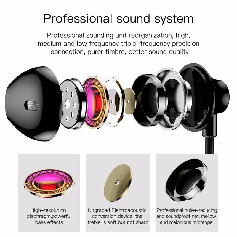 H06 By Baseus In-Ear Stereo Bass Earphones 3.5mm jack Black
