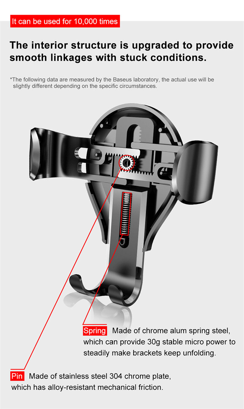 Baseus Osculum Type Gravity Car Mount Black/Silver