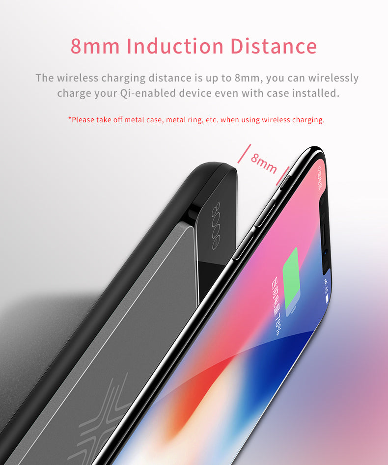 ROCK QI Wireless Charger Power Bank 8000mah with Digital Display Red