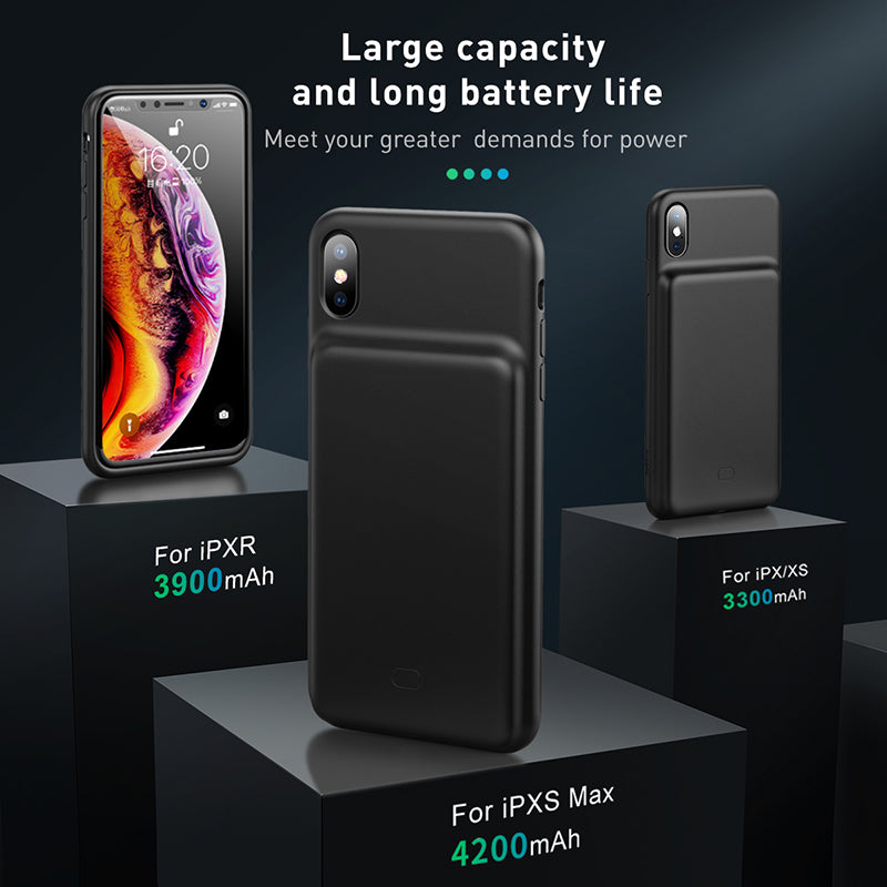Baseus Liquid Silicone Smart Power Case 4200mAh For iPXs Max 6.5 Black