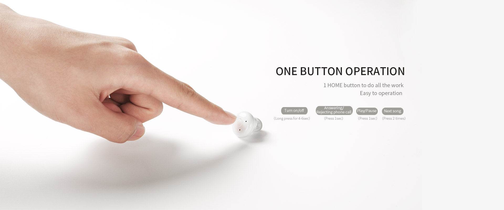 E20 By Joyroom Wireless Earphones with Mic &amp; 2200mAh Charging Case White
